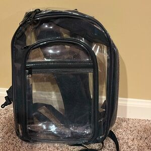 Clear mid size backpack.